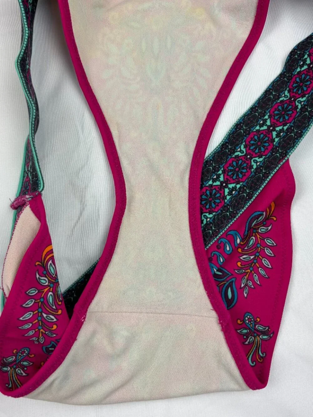 Victoria's Secret Pink Pailsey Print Bikini Bottom Sz Medium Beach Boho Festival